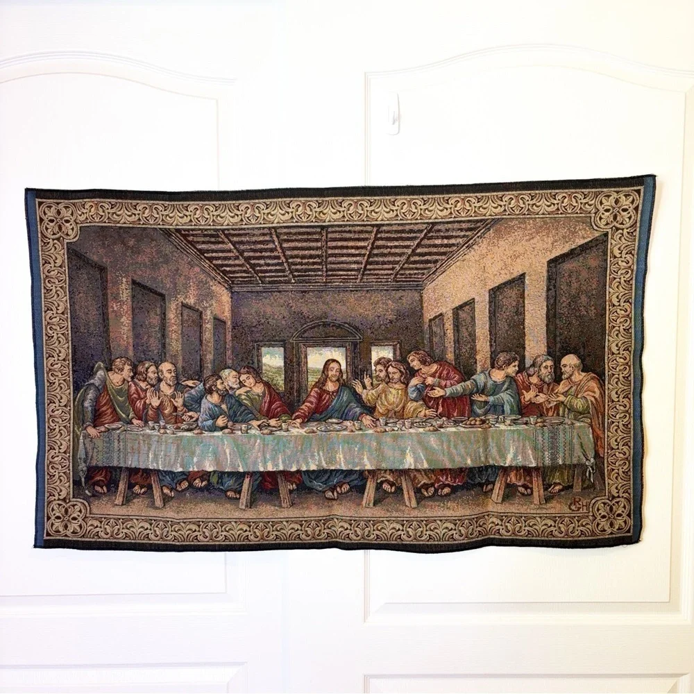 The Last Supper Wall Hanging Italian Tapestry Cenacolo Di Leonardo Made in Italy